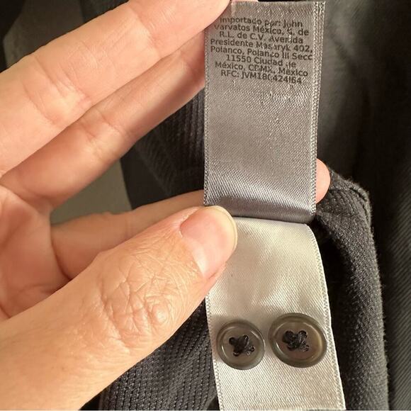 John Varvatos Linen Shirt Band Collar Button Front size XL - Picture 9 of 10